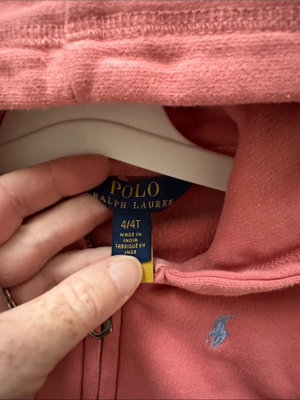 Ralph Lauren zip up hoodie, size 4T - Picture 2 of 3